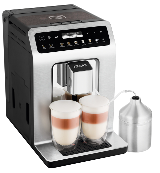 Krups Evidence  Krups  Machine à café à grains  14 recettes café et latte  Carafe à lait Expresso broyeur à café grains