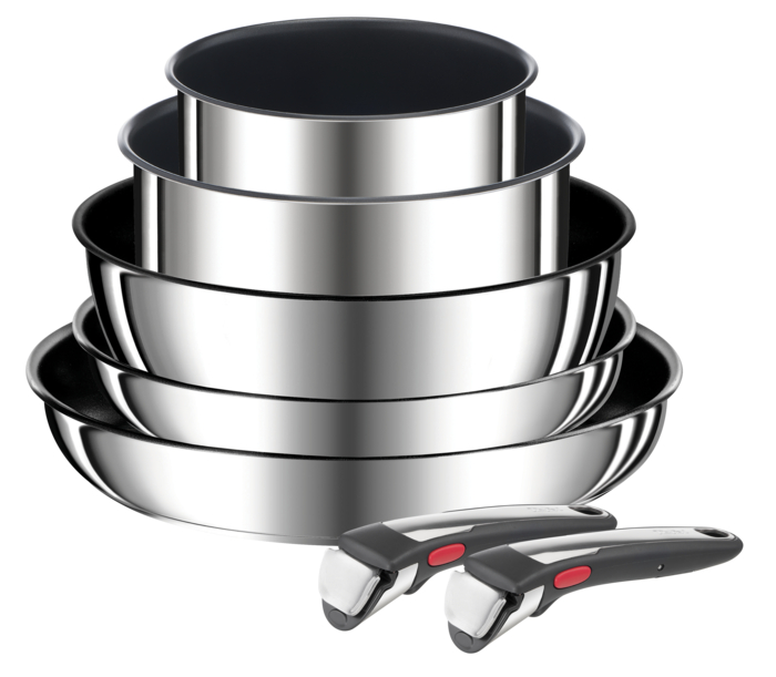 Tefal Ingenio Preference, Batería de cocina 7 piezas, Inducción, Inox