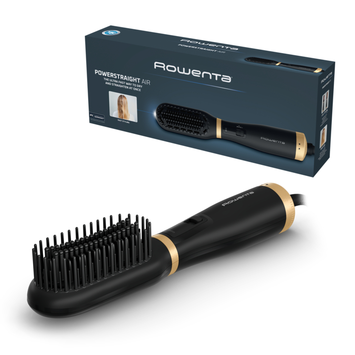 Rowenta Powerstraight Air de Rowenta, cepillo secador, secado y alisado 2 en 1, Diseño compacto, Negro