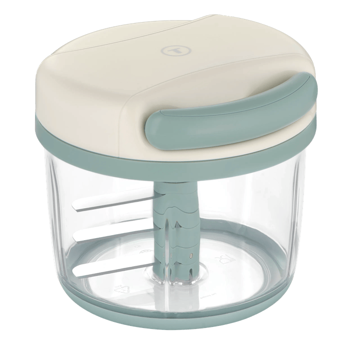 Tefal Picadora manual de 5 segundos 3 cuchillas de acero inoxidable Resultados rápidos Fácil de usar Blanco