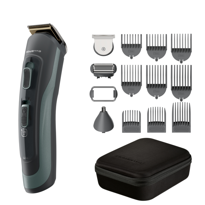 Rowenta Selectium 15 en 1, Multiaccesorios para hombre, Cuchillas autoafilables, Alta precisión, A prueba de agua, 120 minutos de Autonomía
