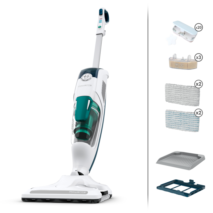 Rowenta Clean & Steam Revolution, Aspiradora con limpieza a vapor con cable, Desinfecta