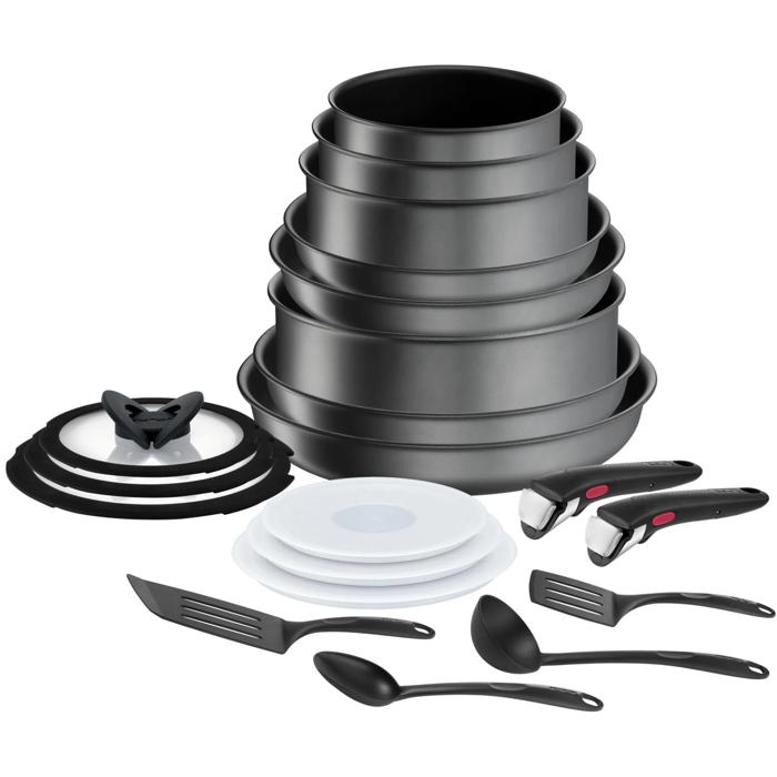 Tefal Ingenio Daily Chef On, Juego de 20 piezas, Revestimiento Antiadherente