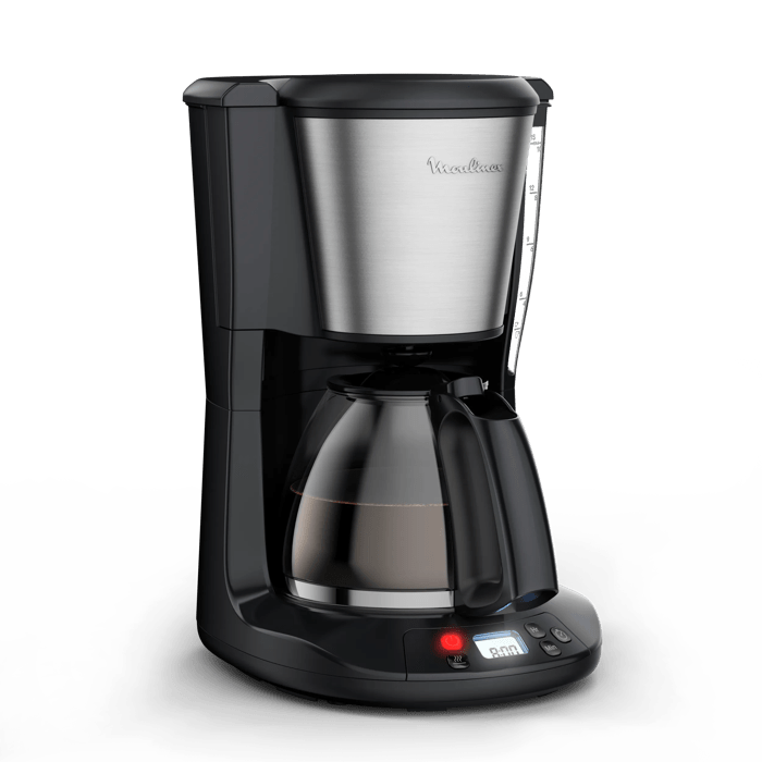 Moulinex Subito, Cafeteira de Filtro, Função Manter Quente Opcional, Temporizador, Preto e Inox