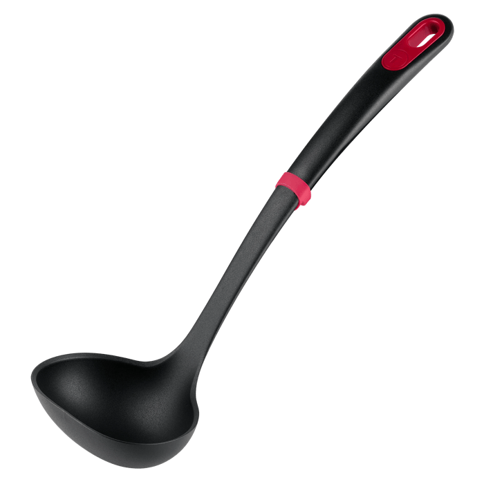 Tefal Ingenio+ Cucharón, Robusto, Resistente al calor hasta 230 °C, Antirayaduras, Rojo y negro