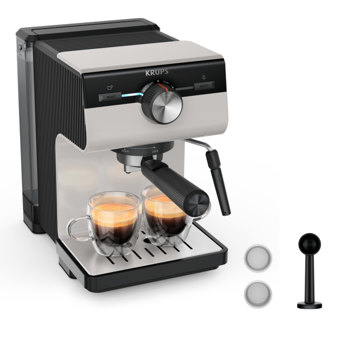 Krups Machine espresso manuelle Authentic Gris clair Machine espresso manuelle Authentic Gris clair