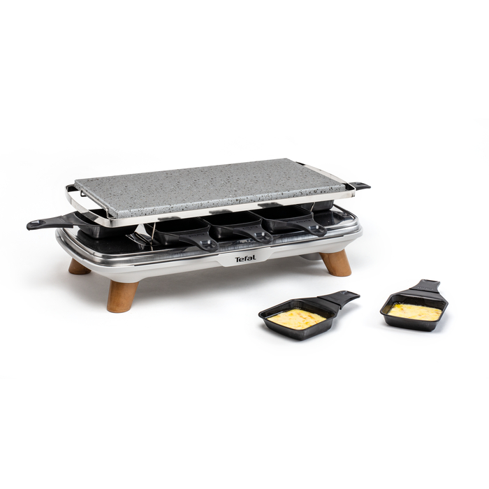 Tefal Pierrade Gourmet, Raclette 2 en 1, 8 bandejas