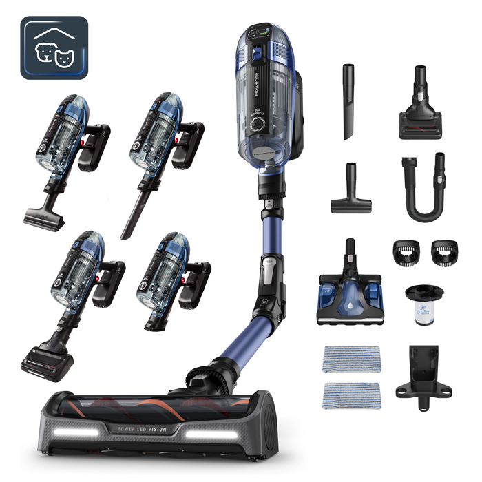 Rowenta X-Force Flex 14.60 Aqua, Aspiradora sin cable,  Potente succión hasta 200 Watts de aire,  Sistema Flex