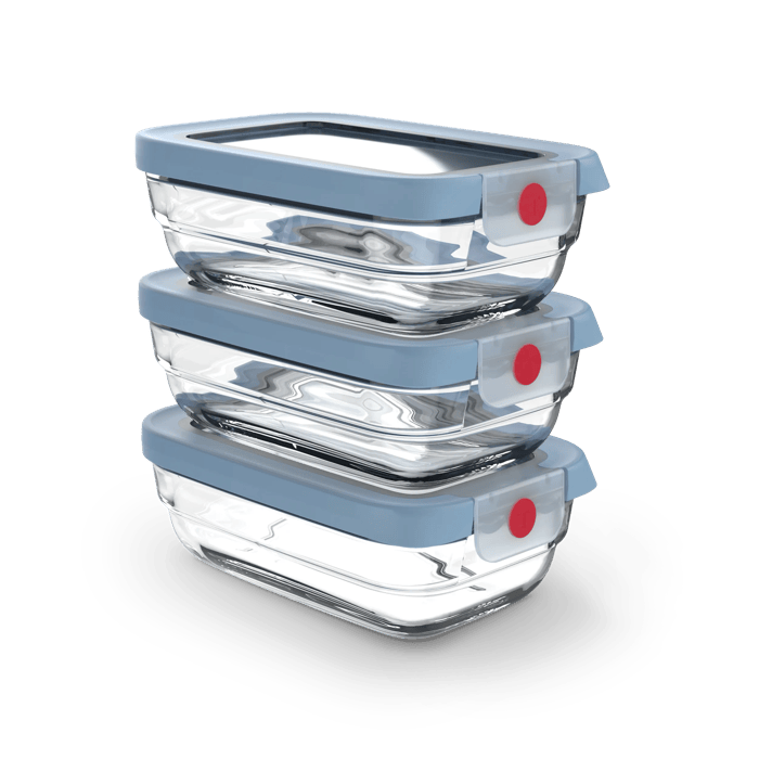 Tefal OneClick Glass, Conservación De Alimentos, 0,45 L, Hermético, Apto Horno 420 °C